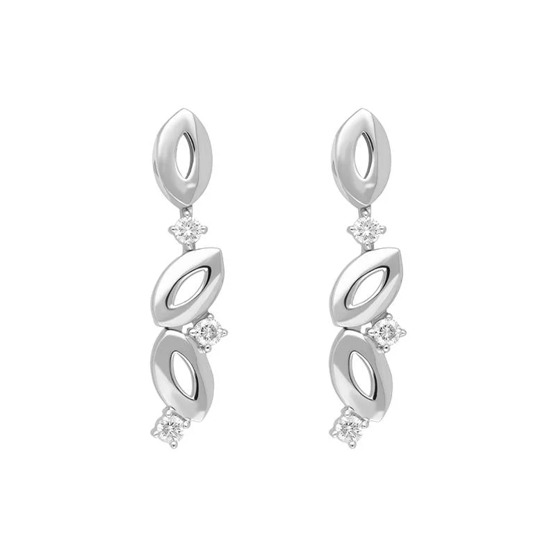 18ct White Gold 0.45ct Diamond Drop Earrings D