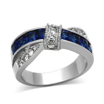 Anniversary rings with a diamond - and - rhodochrosite combinationCJG1273 Wholesale Montana Glass Stainless Steel CZ Ring Anniversary rings with a diamond - and - rhodochrosite combinationCJG1273 Wholesale Montana Glass Stainless Steel CZ Ring