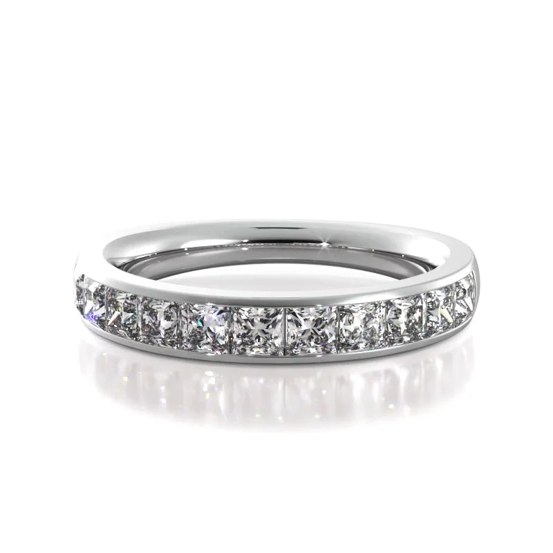 Princess - Cut Women's Diamond Rings in White Gold with a High - Clarity Diamond for a Modern Look1.10 ct. Princess Diamond Wedding Band Princess - Cut Women's Diamond Rings in White Gold with a High - Clarity Diamond for a Modern Look1.10 ct. Princess Diamond Wedding Band