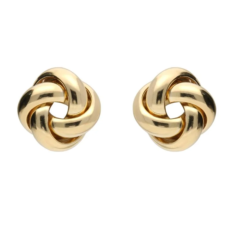 9ct Yellow Gold 9mm 4 Strand Knot Stud Earrings