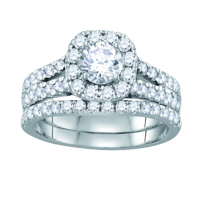 Heart - Shaped Engagement Rings in 14K Pink Gold for a Romantic ProposalSignature EcoLove 1 3/4 CTW Lab Grown Diamond Halo Bridal Set Ring in 14KT White Gold Heart - Shaped Engagement Rings in 14K Pink Gold for a Romantic ProposalSignature EcoLove 1 3/4 CTW Lab Grown Diamond Halo Bridal Set Ring in 14KT White Gold
