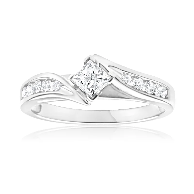 Oval Cut Engagement Rings in Palladium with a Hidden Halo for a Surprise Sparkle9ct White Gold Ring With 1/2 Carat Of Diamonds Oval Cut Engagement Rings in Palladium with a Hidden Halo for a Surprise Sparkle9ct White Gold Ring With 1/2 Carat Of Diamonds