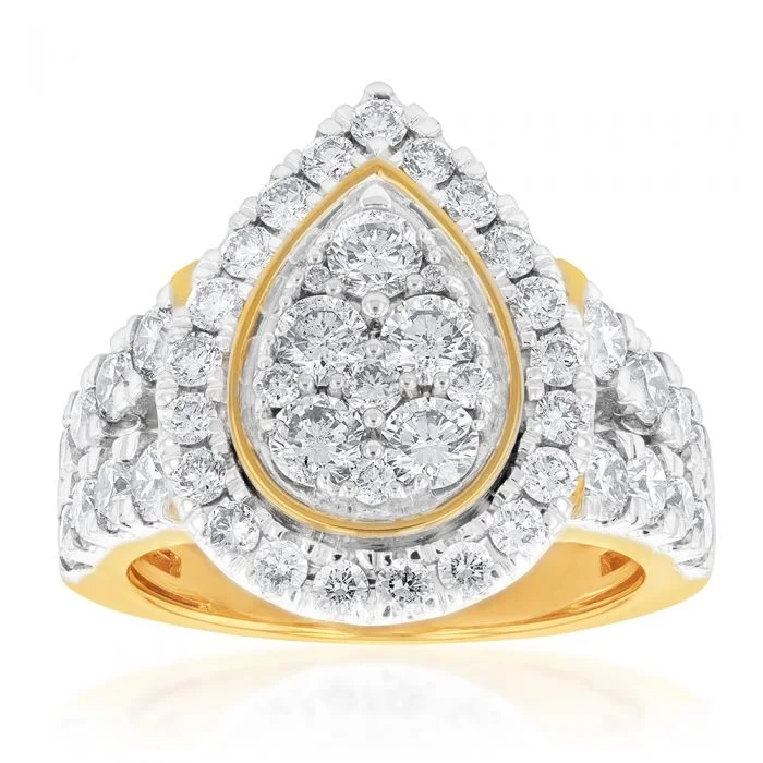 Vintage - Inspired Engagement Rings with Filigree Work and Emerald - Cut Center Stone9ct Yellow Gold 3 Carat Diamond Ring with Brilliant Cut Diamonds Vintage - Inspired Engagement Rings with Filigree Work and Emerald - Cut Center Stone9ct Yellow Gold 3 Carat Diamond Ring with Brilliant Cut Diamonds
