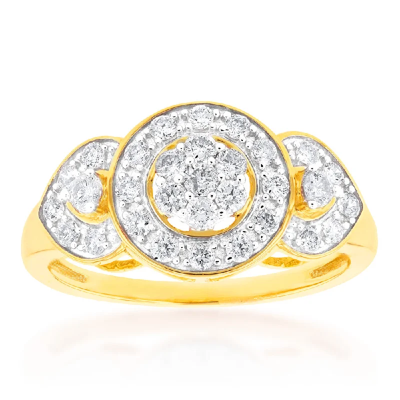 Topaz Gemstone Rings in 10K Gold with a Channel - Set Design for a Contemporary and Durable Option9ct Yellow Gold Diamond Ring Set With 31 Brilliant Cut Diamonds Topaz Gemstone Rings in 10K Gold with a Channel - Set Design for a Contemporary and Durable Option9ct Yellow Gold Diamond Ring Set With 31 Brilliant Cut Diamonds