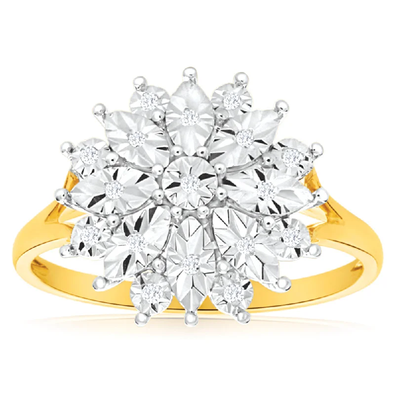 Pear - Shaped Engagement Rings in Yellow Gold with a Diamond - Encrusted Band9ct Yellow Gold Ring With 19 Diamonds Pear - Shaped Engagement Rings in Yellow Gold with a Diamond - Encrusted Band9ct Yellow Gold Ring With 19 Diamonds