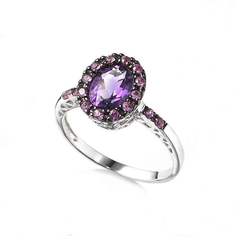 Lapis Lazuli Gemstone Rings in Sterling Silver with a Star - Shaped Setting for a Celestial - Inspired PieceAmethyst and Pink Sapphire Ring, 14K White Gold Lapis Lazuli Gemstone Rings in Sterling Silver with a Star - Shaped Setting for a Celestial - Inspired PieceAmethyst and Pink Sapphire Ring, 14K White Gold