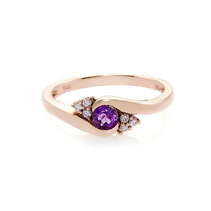 Oval Cut Engagement Rings in Palladium with a Hidden Halo for a Surprise SparkleAmethyst and Diamond Ring in Rose Gold Oval Cut Engagement Rings in Palladium with a Hidden Halo for a Surprise SparkleAmethyst and Diamond Ring in Rose Gold