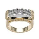 White gold anniversary rings with a sleek appearanceRight Hand CZ Ring Channel and Pave Set Two Tone 14K Gold Cubic Zirconia White gold anniversary rings with a sleek appearanceRight Hand CZ Ring Channel and Pave Set Two Tone 14K Gold Cubic Zirconia