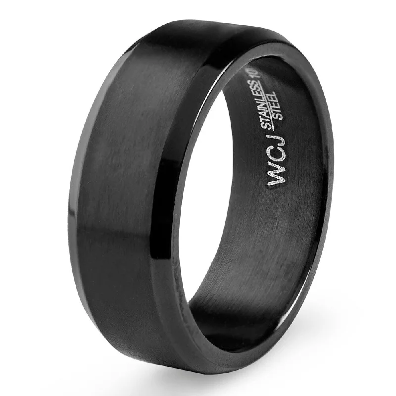 Statement - Making Fashion Rings in Gold - Plated Brass with Oversized Cubic Zirconia StonesBlack Plated Stainless Steel Satin Finish Ring (8mm) Statement - Making Fashion Rings in Gold - Plated Brass with Oversized Cubic Zirconia StonesBlack Plated Stainless Steel Satin Finish Ring (8mm)