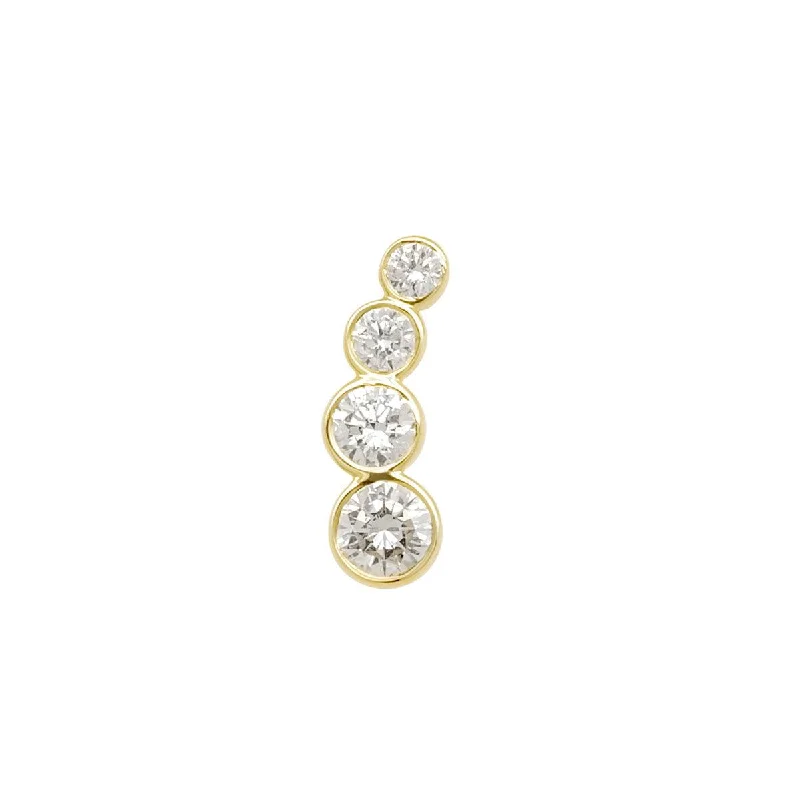 Rose Gold - Tone Geometric - Patterned Stud Earrings for a Modern and Trendy LookDiamond Crawler Threaded Flat Back Earring | .7GMS .37CT | Single Rose Gold - Tone Geometric - Patterned Stud Earrings for a Modern and Trendy LookDiamond Crawler Threaded Flat Back Earring | .7GMS .37CT | Single