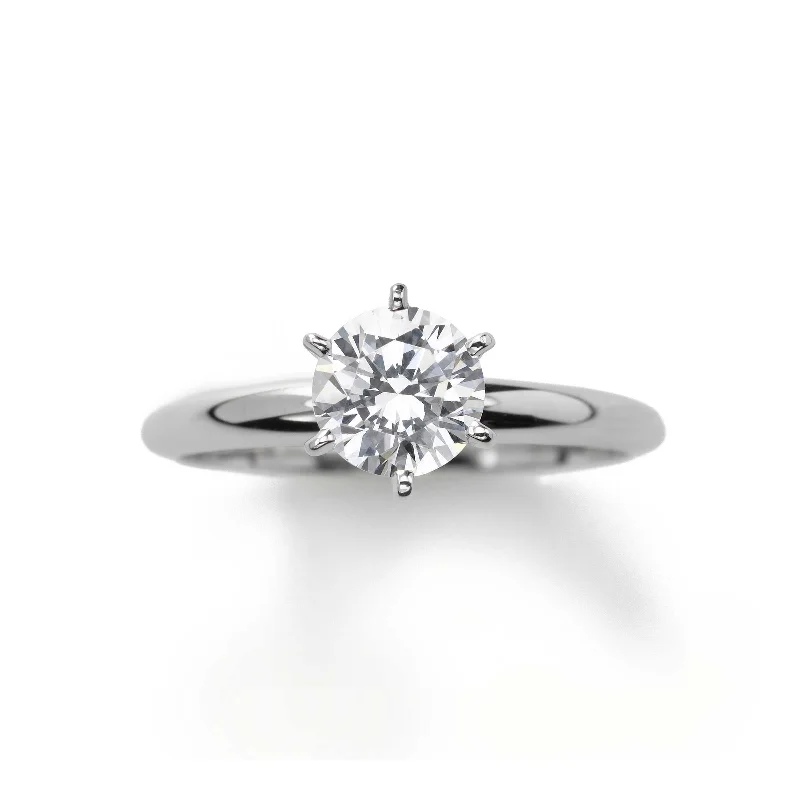 Emerald Cut Engagement Rings with Platinum Gallery and Split Shank DesignClassic 1.06 Carat Diamond Engagement Ring, 14K White Gold Emerald Cut Engagement Rings with Platinum Gallery and Split Shank DesignClassic 1.06 Carat Diamond Engagement Ring, 14K White Gold