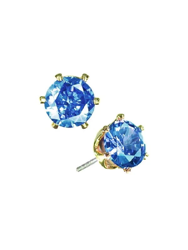 14K Gold Plated Heart - Shaped Stud Earrings for a Romantic and Feminine LookClaw Set Crystal Studs Sapphire 14K Gold Plated Heart - Shaped Stud Earrings for a Romantic and Feminine LookClaw Set Crystal Studs Sapphire