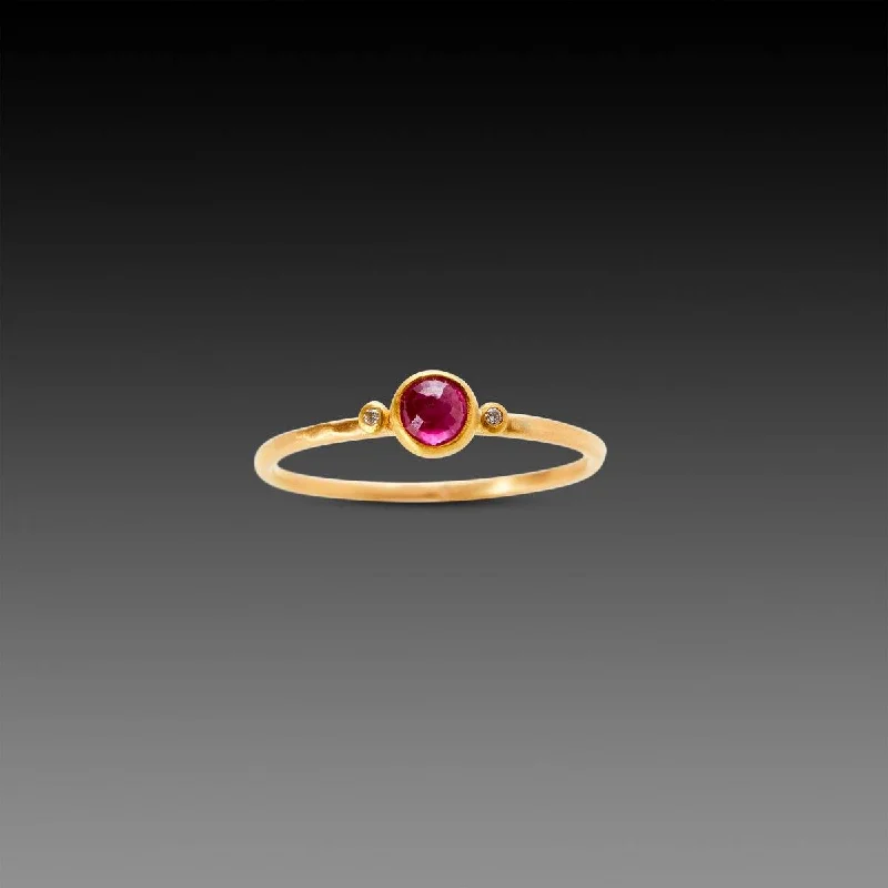 Iolite Gemstone Rings in 10K Gold with a Twisted Band for a Distinctive and Stylish AccessoryTiny Ruby Ring with Two Diamond Dots Iolite Gemstone Rings in 10K Gold with a Twisted Band for a Distinctive and Stylish AccessoryTiny Ruby Ring with Two Diamond Dots