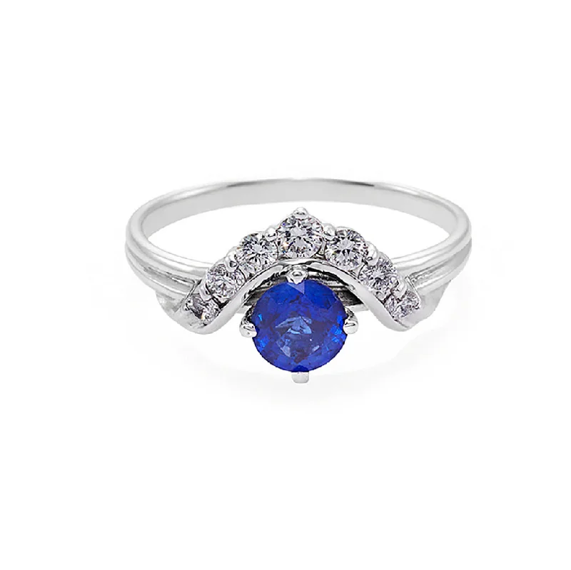 Halo Engagement Rings with a Cushion - Cut Center Diamond and Rose Gold BandBlue Sapphire and Diamond Ring in White Gold Halo Engagement Rings with a Cushion - Cut Center Diamond and Rose Gold BandBlue Sapphire and Diamond Ring in White Gold