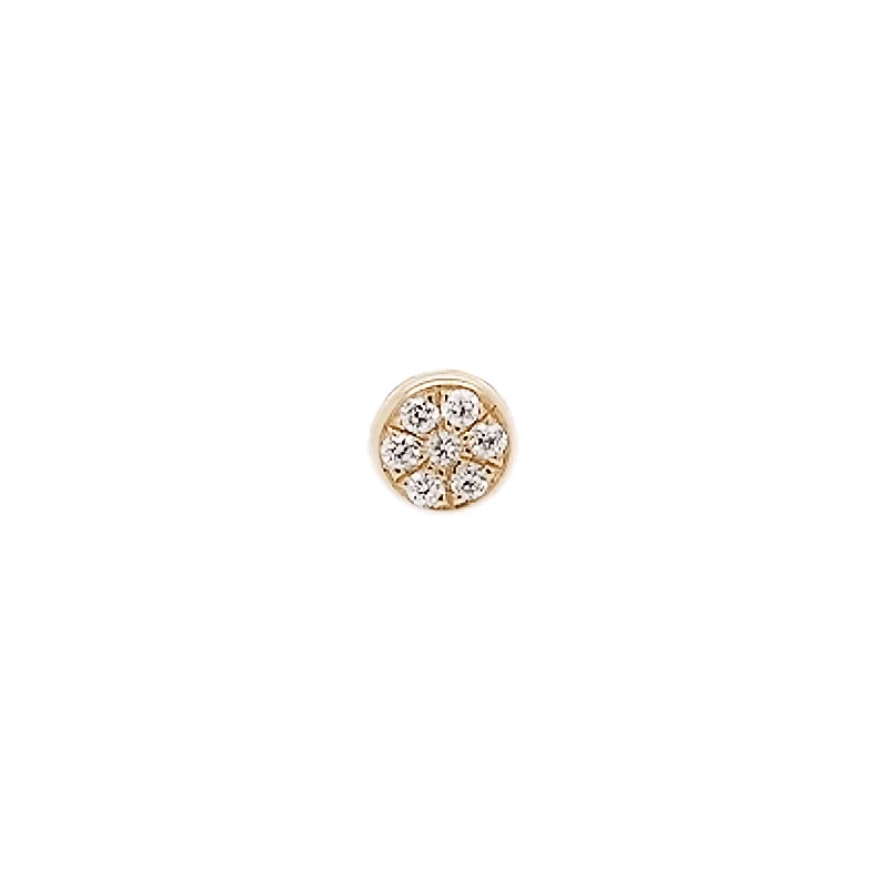 Pearl - Set Minimalist Stud Earrings in White for a Classic and Elegant AppearanceMini Sun Threaded Flat Back Earring | .50GMS .06CT | Single Pearl - Set Minimalist Stud Earrings in White for a Classic and Elegant AppearanceMini Sun Threaded Flat Back Earring | .50GMS .06CT | Single