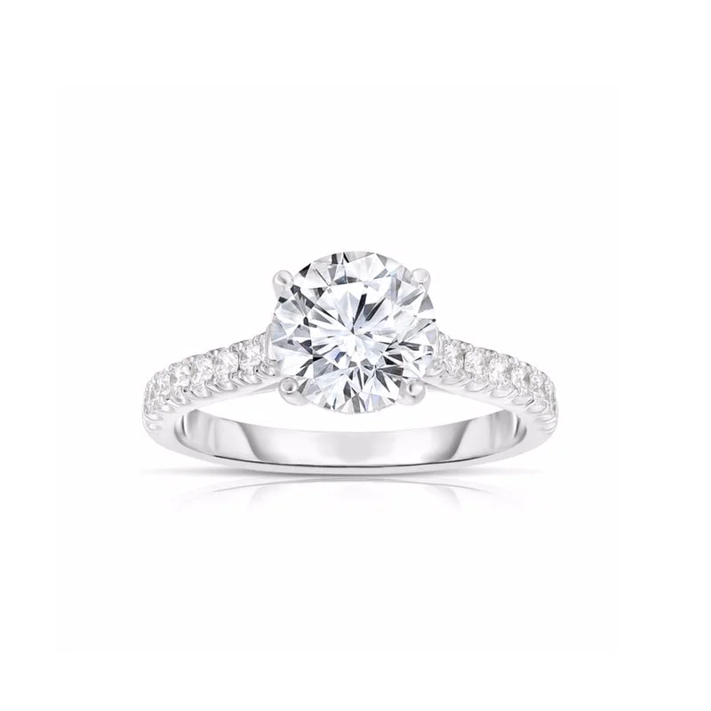 Vintage - Inspired Engagement Rings with Filigree Work and Emerald - Cut Center StoneDiamond Engagement Ring Mounting, .24 Carat, 14K White Gold Vintage - Inspired Engagement Rings with Filigree Work and Emerald - Cut Center StoneDiamond Engagement Ring Mounting, .24 Carat, 14K White Gold