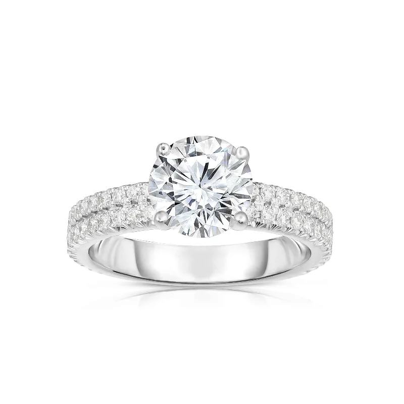 Solitaire Engagement Rings with a High - Clarity Round Diamond and Tapered BandDiamond Engagement Ring Mounting, .50 Carat, 14K White Gold Solitaire Engagement Rings with a High - Clarity Round Diamond and Tapered BandDiamond Engagement Ring Mounting, .50 Carat, 14K White Gold