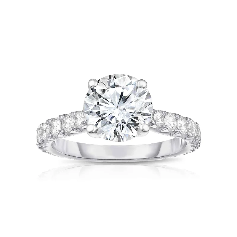 Cluster Engagement Rings with Multiple Small Diamonds Arranged in a Stunning DesignDiamond Engagement Ring Mounting, .80 Carat, 14K White Gold Cluster Engagement Rings with Multiple Small Diamonds Arranged in a Stunning DesignDiamond Engagement Ring Mounting, .80 Carat, 14K White Gold