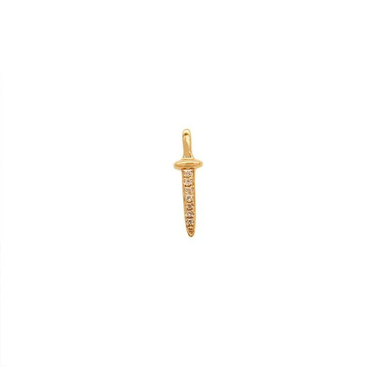 Hypoallergenic Sterling Silver Star - Studded Stud Earrings for Sensitive EarsDiamond Sword Threaded Flat Back Earring | 0.6GMS .04CT | Single Hypoallergenic Sterling Silver Star - Studded Stud Earrings for Sensitive EarsDiamond Sword Threaded Flat Back Earring | 0.6GMS .04CT | Single