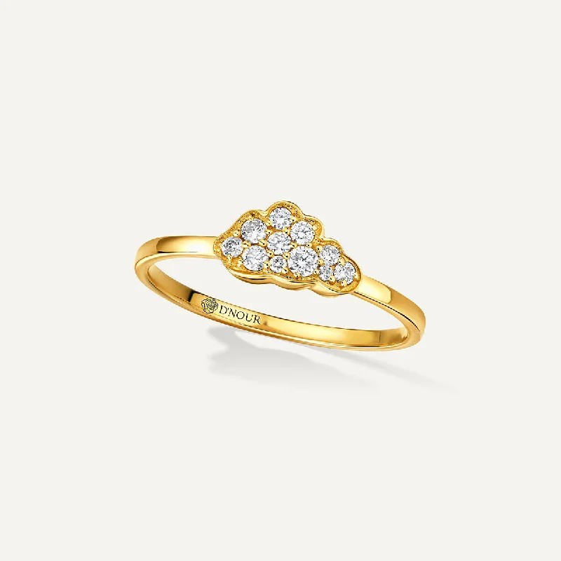 Peridot Gemstone Rings in 14K Gold - Filled Metal with a Pave - Set Band for a Sparkling LookAllusia Love Mini 18K Gold Ring w. Diamonds