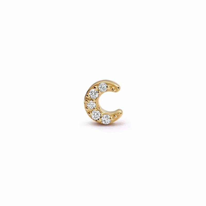 Adjustable - Back Crystal Stud Earrings in Clear for a Sparkling and Versatile PieceEstée Lalonde Fine Diamond Moon Stud Earring 14ct Solid Gold Adjustable - Back Crystal Stud Earrings in Clear for a Sparkling and Versatile PieceEstée Lalonde Fine Diamond Moon Stud Earring 14ct Solid Gold