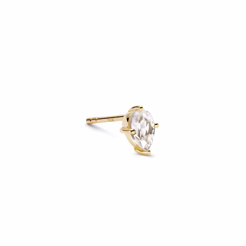 Two - Tone Gold and Silver Plated Clover Stud Earrings for a Lucky and Stylish SymbolEstée Lalonde Fine Pear Sapphire Single Stud Earring 14ct Solid Gold