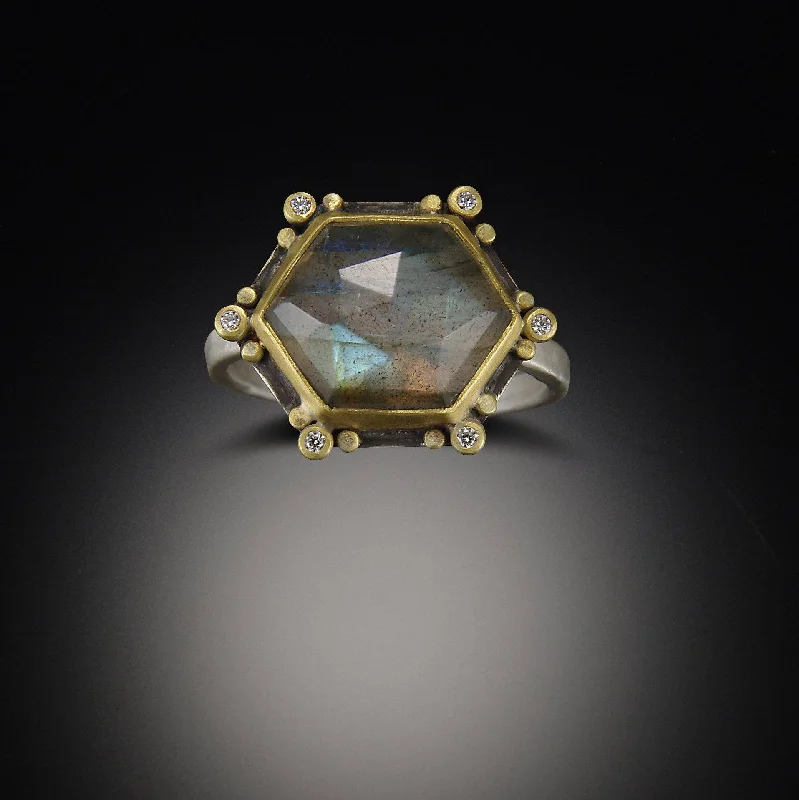Opal Gemstone Rings in Rose Gold with a Milgrain Edge for a Feminine and Romantic StyleGeometric Labradorite Ring with Diamonds Opal Gemstone Rings in Rose Gold with a Milgrain Edge for a Feminine and Romantic StyleGeometric Labradorite Ring with Diamonds