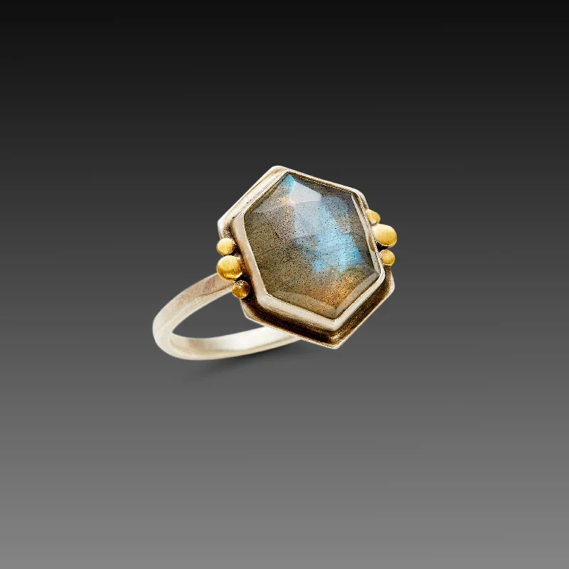 Garnet Gemstone Rings in 18K Gold Vermeil with Intricate Engravings for a Traditional AestheticGeometric Labradorite Ring with Six Gold Dots Garnet Gemstone Rings in 18K Gold Vermeil with Intricate Engravings for a Traditional AestheticGeometric Labradorite Ring with Six Gold Dots
