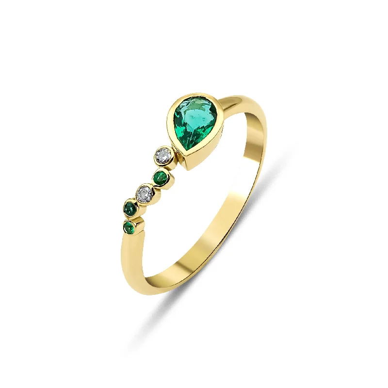 Citrine Gemstone Rings in Stainless Steel with a Stackable Design for a Trendy Everyday WearSeraphina Wing 18K Gold Ring w. Emeralds & Diamonds Citrine Gemstone Rings in Stainless Steel with a Stackable Design for a Trendy Everyday WearSeraphina Wing 18K Gold Ring w. Emeralds & Diamonds