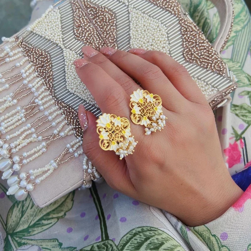 Cluster Engagement Rings with Multiple Small Diamonds Arranged in a Stunning DesignGlory Lotus Open Ring in White Enamel Cluster Engagement Rings with Multiple Small Diamonds Arranged in a Stunning DesignGlory Lotus Open Ring in White Enamel