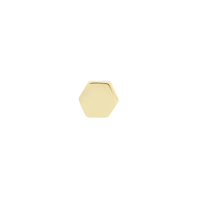 Hypoallergenic Sterling Silver Star - Studded Stud Earrings for Sensitive EarsGold Hexagon Threaded Flat Back Earring | .3GMS | Single Hypoallergenic Sterling Silver Star - Studded Stud Earrings for Sensitive EarsGold Hexagon Threaded Flat Back Earring | .3GMS | Single