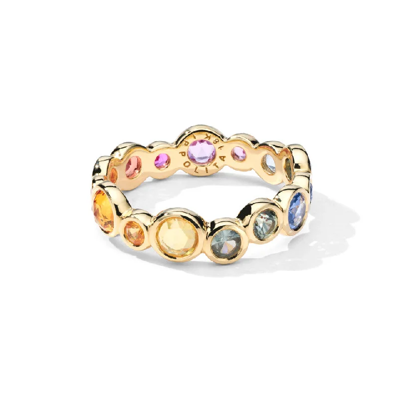 Minimalist Fashion Rings in Stainless Steel with a Single Solitaire CrystalRainbow Sapphire Stardust Superstar Eternity Ring Minimalist Fashion Rings in Stainless Steel with a Single Solitaire CrystalRainbow Sapphire Stardust Superstar Eternity Ring