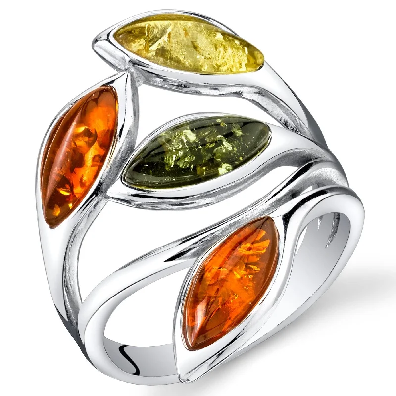 Fashion Rings with Initial Charms in Silver - Plated Metal for a Custom AccessoryGreen and Yellow Amber Ring in Sterling Silver Fashion Rings with Initial Charms in Silver - Plated Metal for a Custom AccessoryGreen and Yellow Amber Ring in Sterling Silver