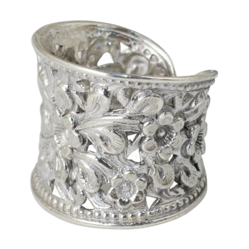 Pearl - Adorned Fashion Rings in Gold - Tone Alloy for a Sophisticated LookHandmade Sterling Silver Mae Ping Jasmine Blossom Grace White Ring (Thailand) Pearl - Adorned Fashion Rings in Gold - Tone Alloy for a Sophisticated LookHandmade Sterling Silver Mae Ping Jasmine Blossom Grace White Ring (Thailand)