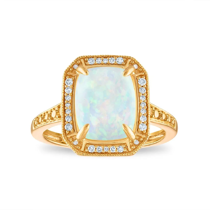 Adjustable Engagement Rings with a Flexible Band and a Princess - Cut Center DiamondLoveSong 10X8MM Cushion Opal and Diamond Halo Ring in 10KT Yellow Gold Adjustable Engagement Rings with a Flexible Band and a Princess - Cut Center DiamondLoveSong 10X8MM Cushion Opal and Diamond Halo Ring in 10KT Yellow Gold