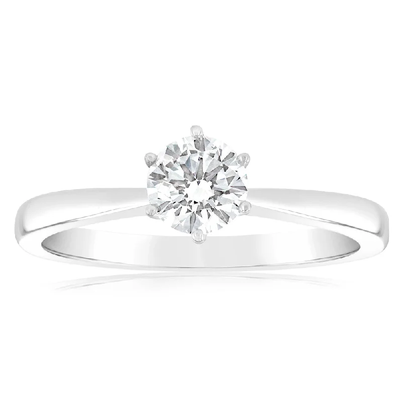 Heart - Shaped Engagement Rings in 14K Pink Gold for a Romantic ProposalLuminesce Lab Grown 1/2 Carat Diamond Solitaire Ring set in 14ct White Gold Heart - Shaped Engagement Rings in 14K Pink Gold for a Romantic ProposalLuminesce Lab Grown 1/2 Carat Diamond Solitaire Ring set in 14ct White Gold