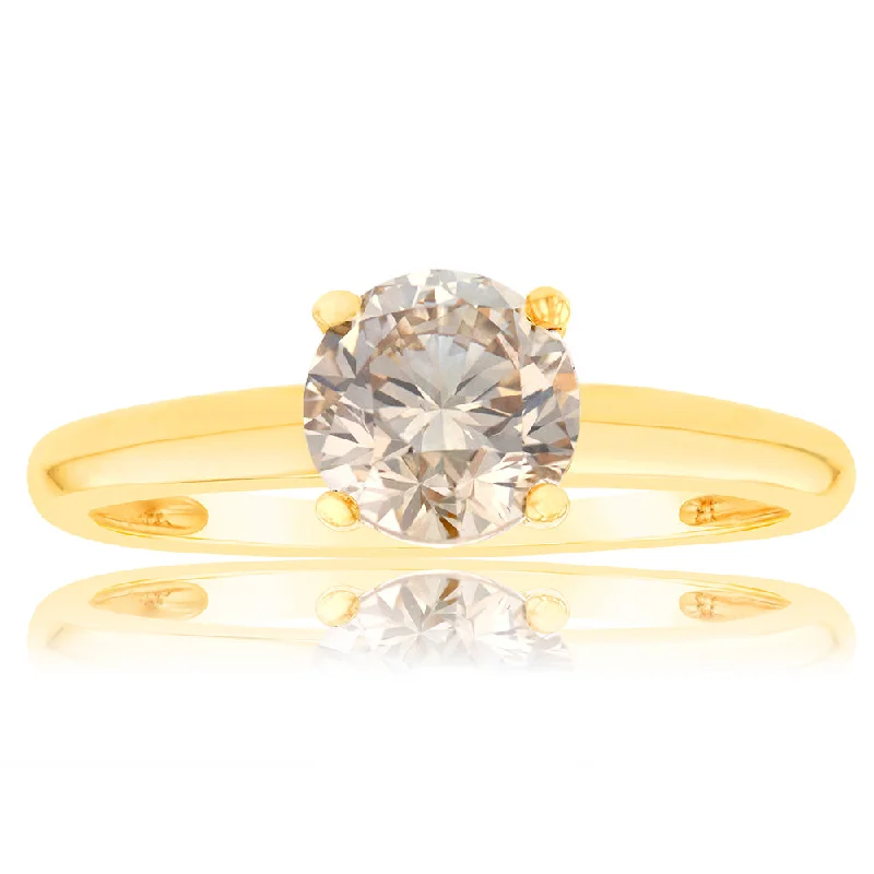 Three - Stone Engagement Rings Symbolizing Love's Past, Present, and Future with Asscher - Cut DiamondsLuminesce Lab Grown 1 Carat Light Champagne Solitaire Diamond Ring in14ct Yellow Gold Three - Stone Engagement Rings Symbolizing Love's Past, Present, and Future with Asscher - Cut DiamondsLuminesce Lab Grown 1 Carat Light Champagne Solitaire Diamond Ring in14ct Yellow Gold