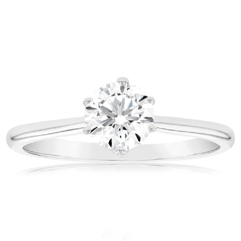 Engagement Rings with Sapphire and Diamond Combinations in a Vintage StyleLuminesce Lab Grown 1 Carat Solitaire Engagement Ring in 14ct White Gold