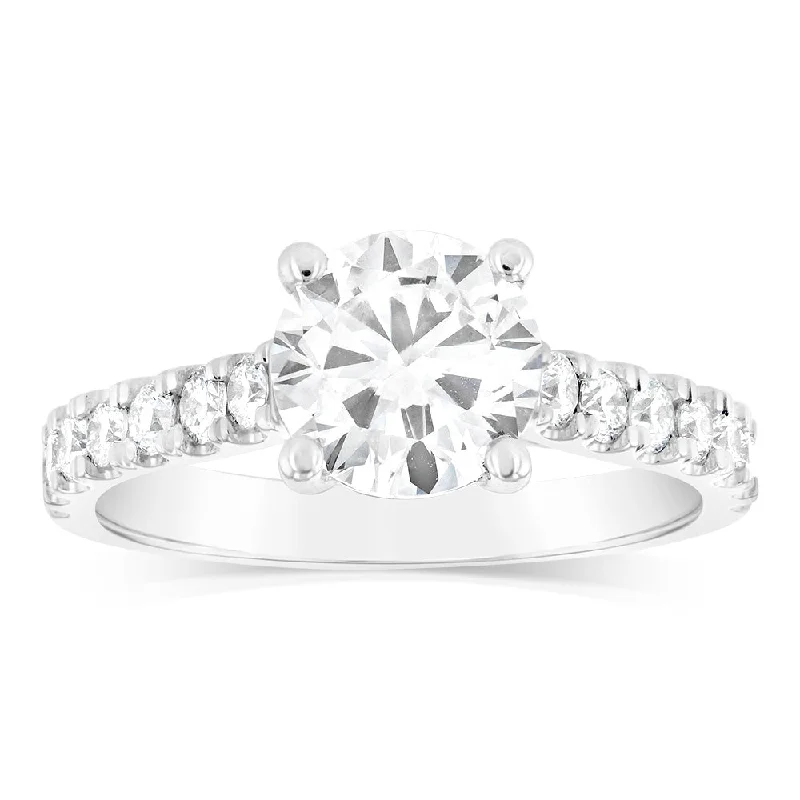 Engagement Rings with Sapphire and Diamond Combinations in a Vintage StyleLuminesce Lab Grown 2 Carat Diamond Engagement Ring in 18ct White Gold