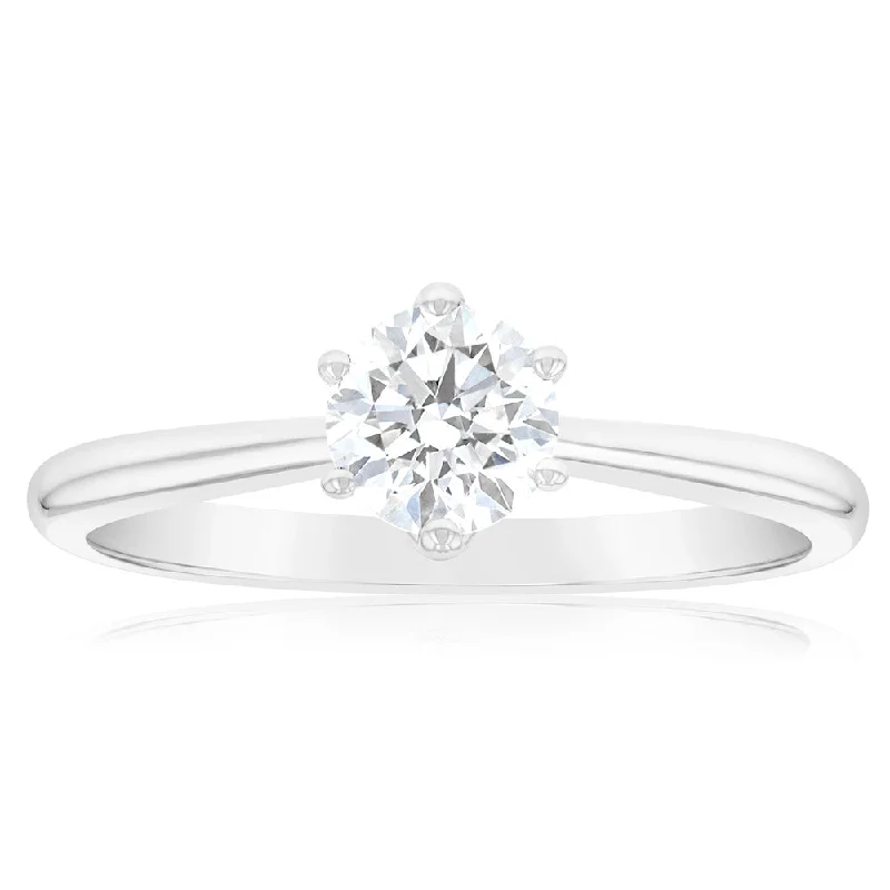 Three - Stone Engagement Rings Symbolizing Love's Past, Present, and Future with Asscher - Cut DiamondsLuminesce Lab Grown 3/4 Carat Diamond Solitaire Ring set in 14ct White Gold Three - Stone Engagement Rings Symbolizing Love's Past, Present, and Future with Asscher - Cut DiamondsLuminesce Lab Grown 3/4 Carat Diamond Solitaire Ring set in 14ct White Gold