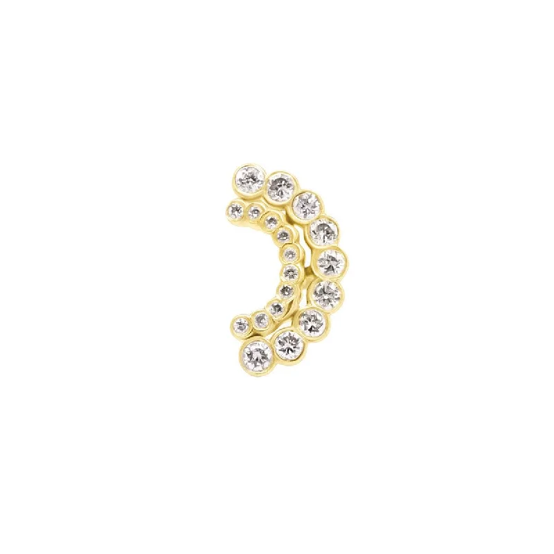Laser - Engraved Initial Stud Earrings in Silver for a Personalized and Customized AccessoryLune Cachée Threaded Flat Back Earring | .5GMS .1CT | Single Laser - Engraved Initial Stud Earrings in Silver for a Personalized and Customized AccessoryLune Cachée Threaded Flat Back Earring | .5GMS .1CT | Single