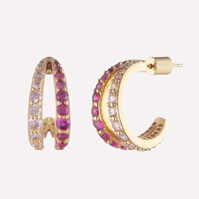 Beaded hoop earringsMariah Double Earring Hoops