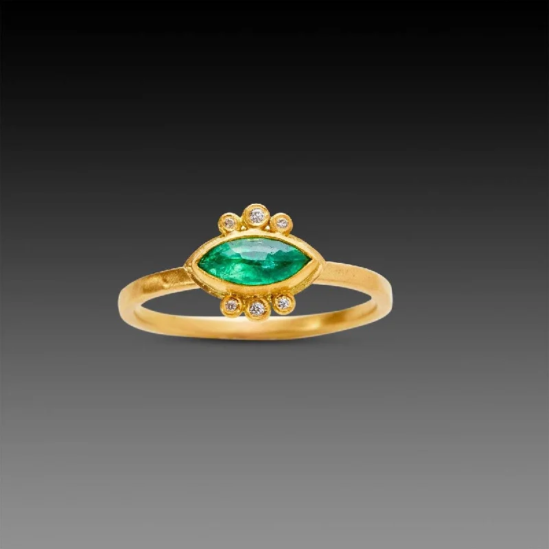 Aquamarine Gemstone Rings in 9K Gold with a Bezel Setting for a Modern and Secure FitMarquise Emerald Ring with Diamond Trios Aquamarine Gemstone Rings in 9K Gold with a Bezel Setting for a Modern and Secure FitMarquise Emerald Ring with Diamond Trios