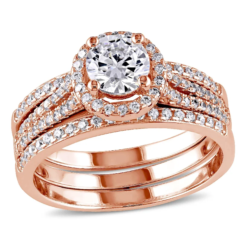 Rhinestone - Embellished Fashion Rings in Silver - Tone Metal for a Glamorous TouchMiadora Rose Gold over Silver Cubic Zirconia Bridal Ring Set Rhinestone - Embellished Fashion Rings in Silver - Tone Metal for a Glamorous TouchMiadora Rose Gold over Silver Cubic Zirconia Bridal Ring Set