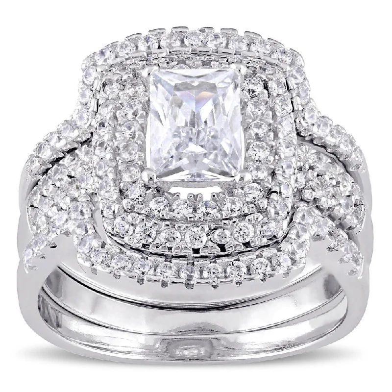 Enamel - Coated Fashion Rings in Bright Colors with Animal - Print PatternsMiadora Sterling Silver Cubic Zirconia Halo Bridal Wedding Ring Set Enamel - Coated Fashion Rings in Bright Colors with Animal - Print PatternsMiadora Sterling Silver Cubic Zirconia Halo Bridal Wedding Ring Set