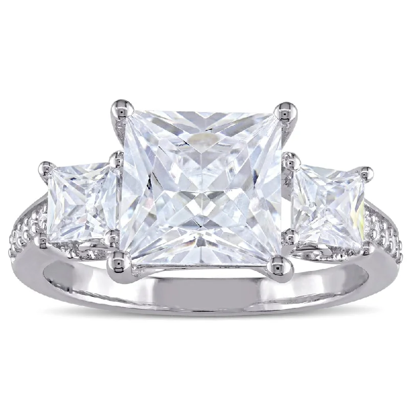 Statement - Making Fashion Rings in Gold - Plated Brass with Oversized Cubic Zirconia StonesMiadora Sterling Silver Square-cut Cubic Zirconia 3-Stone Engagement Ring Statement - Making Fashion Rings in Gold - Plated Brass with Oversized Cubic Zirconia StonesMiadora Sterling Silver Square-cut Cubic Zirconia 3-Stone Engagement Ring