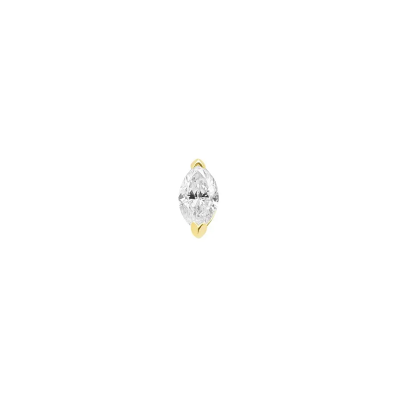 Glow - in - the - Dark Star Stud Earrings for a Mysterious and Night - Time - Friendly AccessoryMini Marquise Diamond Threaded Flat Back Earring | .58GMS .2CT | Single Glow - in - the - Dark Star Stud Earrings for a Mysterious and Night - Time - Friendly AccessoryMini Marquise Diamond Threaded Flat Back Earring | .58GMS .2CT | Single