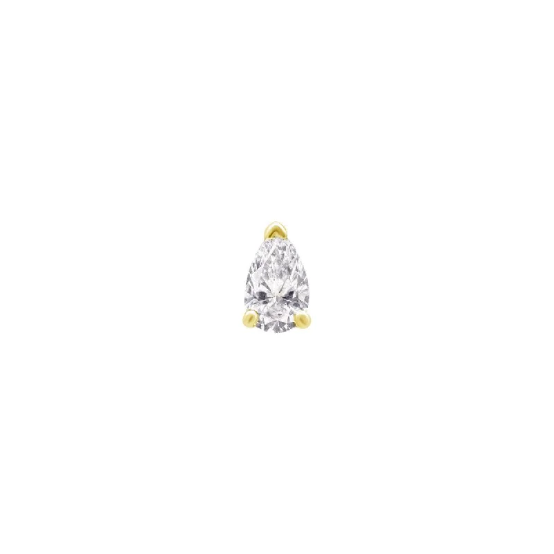 Rhinestone - Embellished Crown - Shaped Stud Earrings for a Princess - Inspired LookMini Pear Diamond Threaded Flat Back Earring | .54GMS .2CT | Single Rhinestone - Embellished Crown - Shaped Stud Earrings for a Princess - Inspired LookMini Pear Diamond Threaded Flat Back Earring | .54GMS .2CT | Single