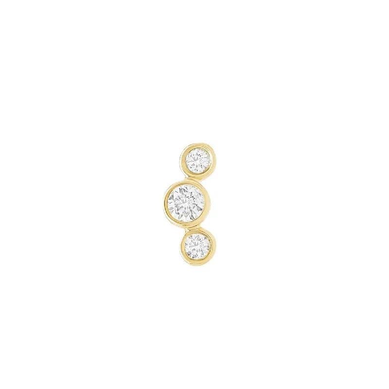 Vintage - Inspired Filigree - Worked Stud Earrings in Gold - Tone for an Antique AestheticOpen Curve 3 Diamond Threaded Flat Back Earring | .3GMS .07CT | Single Vintage - Inspired Filigree - Worked Stud Earrings in Gold - Tone for an Antique AestheticOpen Curve 3 Diamond Threaded Flat Back Earring | .3GMS .07CT | Single