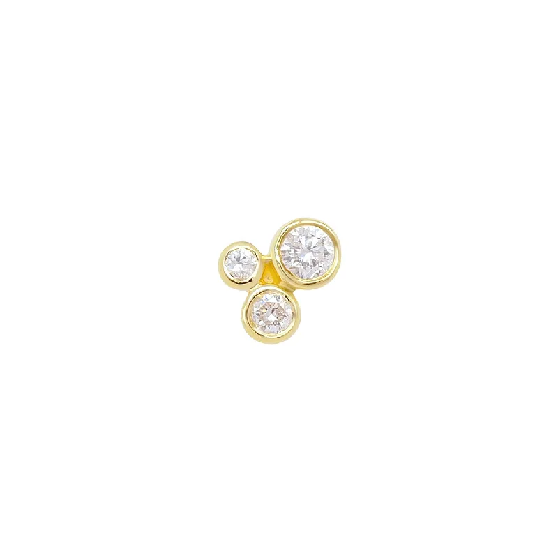 Laser - Engraved Initial Stud Earrings in Silver for a Personalized and Customized AccessoryOrganic Trio Threaded Flat Back Earring | Diamond | .45GMS .10CT | Single Laser - Engraved Initial Stud Earrings in Silver for a Personalized and Customized AccessoryOrganic Trio Threaded Flat Back Earring | Diamond | .45GMS .10CT | Single